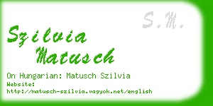 szilvia matusch business card